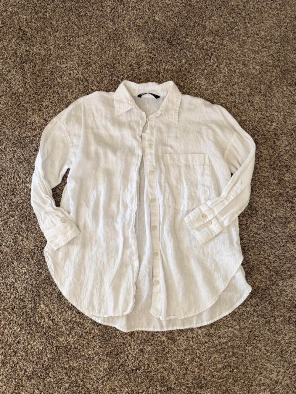 Zara Oversized Button-Down Shirt in White